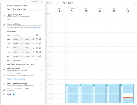 Appointment scheduling with Google Calendar.